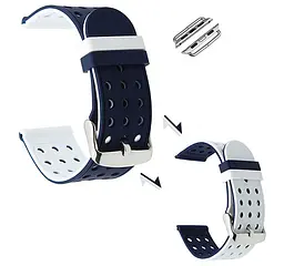 Подвійний ремінець з перфорацією Primo для Apple Watch 38 мм, 40 мм, 41 мм Navy Blue White - мініатюра 3