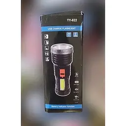 Світлодіодний ліхтар Police BL-822 ручний акумуляторний з бічним світлом 2800 mAh USB - мініатюра 2