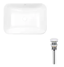 Комплект Qtap Scorpio: Раковина врізна прямокутна 615х390х150 мм White + Донний клапан PU02 (QT1411K491WN47291)