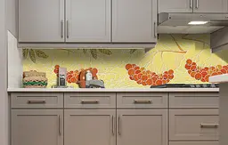 Вініловий кухонний фартух Грона Калини наклейка для кухні червоні ягоди горобина Жовтий Happy Pocket Z181807 - мініатюра 5