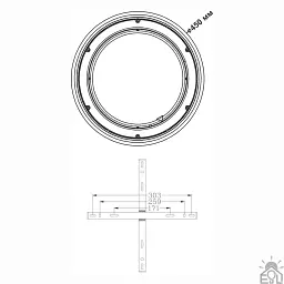 Світлодіодна люстра VEGA DUAL 2R 75 Вт 450×53 мм Біла ESLLSE - мініатюра 6