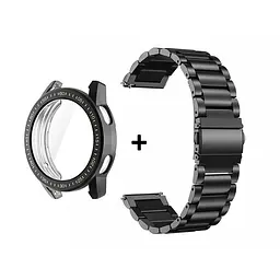 Комплект Tamister для годинника Xiaomi Mi Watch Color 2 чорний (чохол + ремінець Rolex design 22 мм) - мініатюра 3