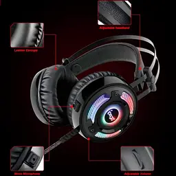 Дротова ігрова гарнітура iPega Gaming with RGB LED PG-R008, 3.5mm, Noice Reduction, 2.2m, black - мініатюра 9