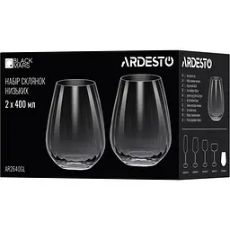 Набір склянок низьких Ardesto Black Mars Orion 400 мл сірі 2 шт. (AR2640GL) - мініатюра 3