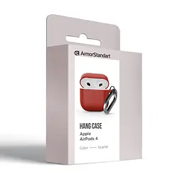 Силіконовий чохол для навушників Apple AirPods 4, Hang Case, коричневий, ультратонкий захисний кейс товщиною 2 мм, захист від подряпин, пилу та ударів, компактний, з карабіном для кріплення, ArmorStandart (ARM81294) - мініатюра 8