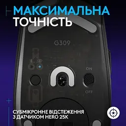 Комп'ютерна мишка Logitech G309 Lightspeed Wireless/Bluetooth Black (910-007199) - мініатюра 4