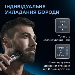 Тример Rowenta Stylis TN2801F4 для бороди та вусів  чорний (TN2801F4) - мініатюра 9