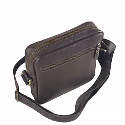 Сумка чоловіча через плече GS 22*20*5 cм шкіряна коричнева флотар (Б2К 001 кор Ф) 200 - мініатюра 4