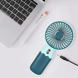 Вентилятор портативний ZB088A Mini Fan / Ручний вентилятор з акумулятором / Настільний портативний вентилятор - мініатюра 4