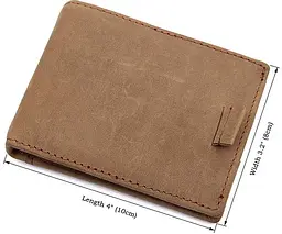 Чоловічий шкіряний затиск для купюр Vintage 10х8 см acs0015866 - мініатюра 3