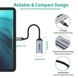 Перехідник USB 3.1 Type-C Displayport F 4K 60Hz Choetech cірий - мініатюра 5