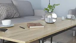 Стіл журнальний трансформер Dandi Small Ferrum-decor 45x120(160)x60 Чорний метал ДСП Дуб Сонома 16 мм (FRD-106788) - мініатюра 2