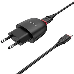Зарядний набір блок із кабелем micro-USB Borofone BA49A Vast power чорний - мініатюра 2
