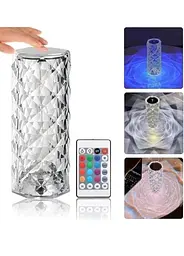 Лампа нічник настільна акумуляторна Remax Троянда Crystal Rose з RGB з пультом та RGB підсвіткою 16 режимів освітлення прозора - мініатюра 4