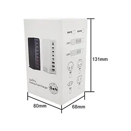 Зарядний пристрій YMS-858 240W для GAN3 (1Type-C100W+3Type-C30W/4USBQC3.018W) Білий - мініатюра 5