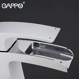 Змішувач для умивальника Gappo G1007-30, білий/хром, Білий - мініатюра 4