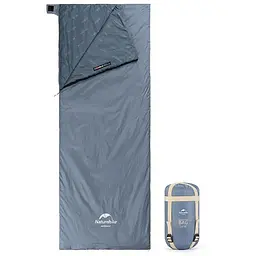 Спальник надлегкий Naturehike Ultralight LW180 NH21MSD09 правий, (15°C), p-p XL, сіро-синій