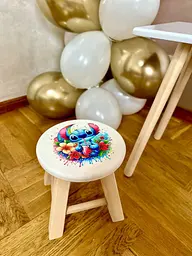 Табурет дитячий Скітч дерев'яний ручної роботи 25 x 25 x 24 см - мініатюра 2