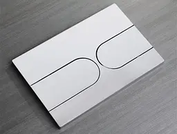 Панель змиву Koer KT-0604-01 240x160x10mm пластикова, кнопка закруглена KR5323, Хром - мініатюра 5