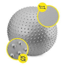 М'яч для фітнесу (фітбол) Cornix 65 см масажний Anti-Burst Silver XR-0487 - мініатюра 4
