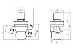 Редуктор тиску води Thermo Alliance Standart 1/2" ВВ, мембранний, отвір під манометр SD194 - мініатюра 5