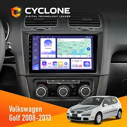 Штатна магнітола Volkswagen Golf 2008-2013 Cyclone C9-011 4x64, DSP Cyclone (НФ-00009105)