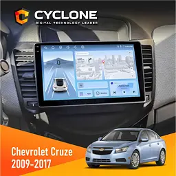 Штатна магнітола Chevrolet Cruze 2009-2018 Cyclone C9-012 4x64, DSP, 4G Cyclone (НФ-00007820)