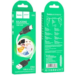 Дата кабель Hoco X90 Cool silicone USB to MicroUSB (1m) White - мініатюра 5