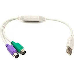 Перехідник PowerPlant USB -2х PS/2, 30 см