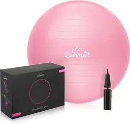 Фітбол Queenfit 65см світло-рожевий + насос