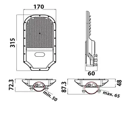 Консольний вуличний світлодіодний світильник Horoz Electric Orlando PRO-50, 50 Вт 074-005-1050 - мініатюра 2