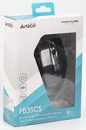 Миша A4Tech Fstyler FB35CS, Midnight Green, USB, бездротова безшумна, оптична, BT+RF (Combo), 1200/1600/2000/2400 dpi, 125 Hz, 6 кнопок, вбудований Li акумулятор - мініатюра 5