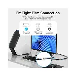 Перехідник HDMI F to HDMI F 8K Aluminum black Vention (AIUH0) - мініатюра 4