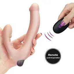 Безремневий вібрострапон LoveToy Rechargeable IJOY 21 см тілесний - мініатюра 3
