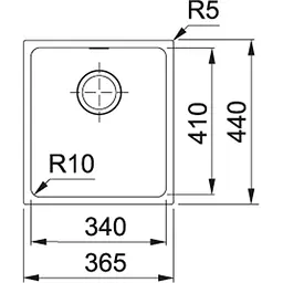 Franke Кухонна мийка Sirius SID 110-34/144.0649.548/тектонайт/365х440х200/монтаж під стільницю/чорний - мініатюра 2