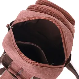 Невеликий рюкзак з поліестру з великою кількістю кишень Vintage 22150 коричневий - мініатюра 10