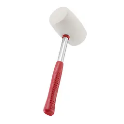 Киянка INTERTOOL HT-0235, біла гумова головка 80 мм, металева ручка, вага 680 г