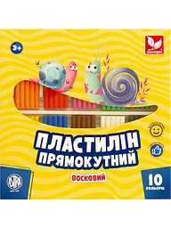 Пластилін 10 кол. 220 г ШКОЛЯРИК восковий (303116003-UA)