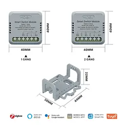 Розумне реле Zigbee Moes ZM-104-M Tuya Smart Switch 10 А - мініатюра 3