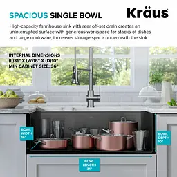 Кухонна мийка Kraus Kore KWF410-33/PGM, Графит - мініатюра 9