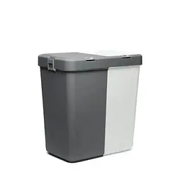 Кошик для білизни Motek подвійний білий/антрацит 40+40 л (MT-09)