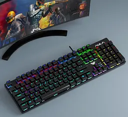 Клавіатура ігрова механічна Aula Mechanical S-2022 Black keycaps KRGD Blue switch - мініатюра 7