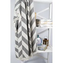Плед-накидка Barine - Fishbone Throw Black білий з чорним 130х180 см - мініатюра 3