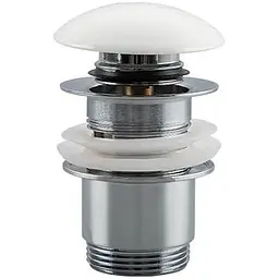 Донний клапан Frap F60-8, автомат, з білою керамічною кришкою, 1 1/4", білий/хром, Білий