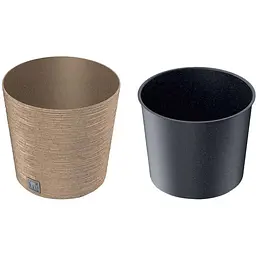 Горщик для квітів Prosperplast Furu Eco Wood з вкладкою 9 л бежевий (57185-4665) - мініатюра 2