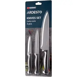 Набір ножів Ardesto Gemini Gourmet, 3 предмети, чорний (AR2103BL) - мініатюра 2