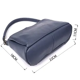 Стильна сумка на плече з натуральної шкіри Vintage 23009 синя - мініатюра 3