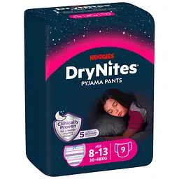 Підгузки-трусики для дівчаток Huggies DryNites (30-48 кг) 9 шт. - мініатюра 2