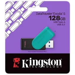 Флеш пам'ять KINGSTON Exodia S 128GB Black/Turquoise DTXS/128GB - мініатюра 4