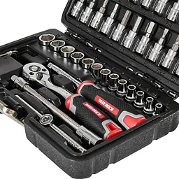 Набір головок торцевих Vitals Master з тріскачкою 1/4" 46 предметів (186167) - мініатюра 5